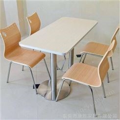 广州康胜厂商休闲餐厅桌椅-靠背式四人快餐桌椅