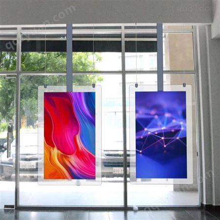 双屏广告机吊挂透明自发光液晶屏 上海 高清双面电视显示屏