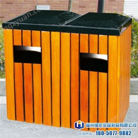 公园小区果皮箱钢木分类垃圾桶定制莆田钢木垃圾桶市政分类垃圾桶