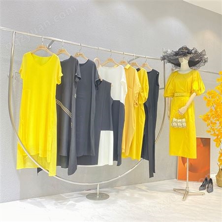 艾尔丽斯2021夏新款高级感小众设计师品牌女装专柜折扣尾货批发