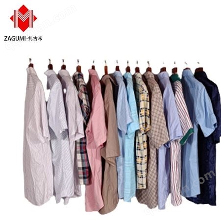 广州扎古米 中国二手服装贸易出口旧衣服非洲男款短衬衫二手上衣