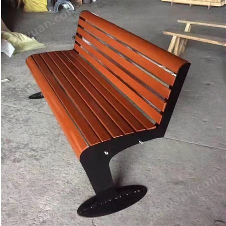 厂家批发 环康公共户外椅子 铸铝扶手长条排椅 广场防腐木靠背椅 定制销售