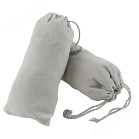 抽绳束口绒布袋环保袋首饰耳机收纳袋灰色束口绒布袋小袋子可定制