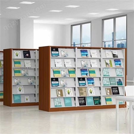 金盛存学校图书馆阅览室书店加厚钢制置物架转印木护板书架