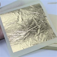 金梓箔业厂家直供真金箔9.33厘米可用于佛像装饰贴金箔 美容金箔面膜