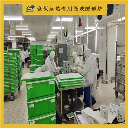 磊沐 山东流水线式快餐微波加热设备 商用2000份盒饭微波加热炉