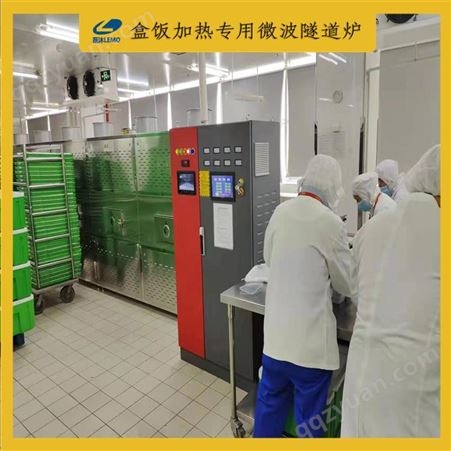 磊沐 山东流水线式快餐微波加热设备 商用2000份盒饭微波加热炉