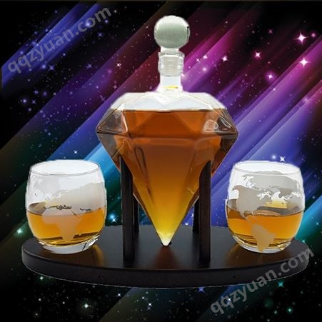 出口日本  钻石酒瓶摆件  钻石玻璃泡酒瓶  透明工艺酒瓶   创意个性空酒瓶   醒酒器