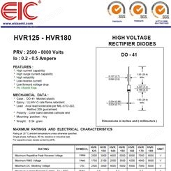 美国EIC代理HVR160高压二极管高压整流二极管6000V 0.2A DO-41