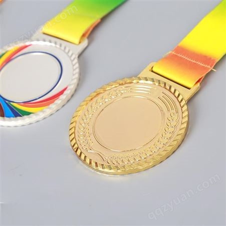供应 金属金箔烤漆奖牌定制 游泳跑步足球  运动会比赛金银铜牌