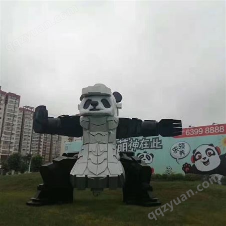大型铠甲熊猫租赁 玻璃钢卡通熊猫造型厂家现货 变形金刚
