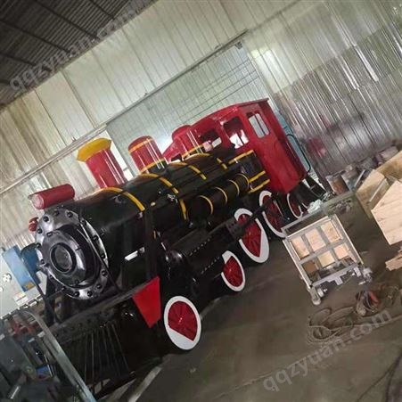铁艺模型复古蒸汽火车头室外铁路绿皮车厢摆件