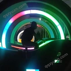 景区七彩无动力亲子互动 脚蹬发光单车 喷泉发光单车游乐厂家制作