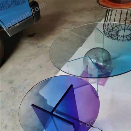 北欧钢化玻璃 办公桌餐桌 现代透明简约玻璃台面 网红小茶几 来图定制 格美特